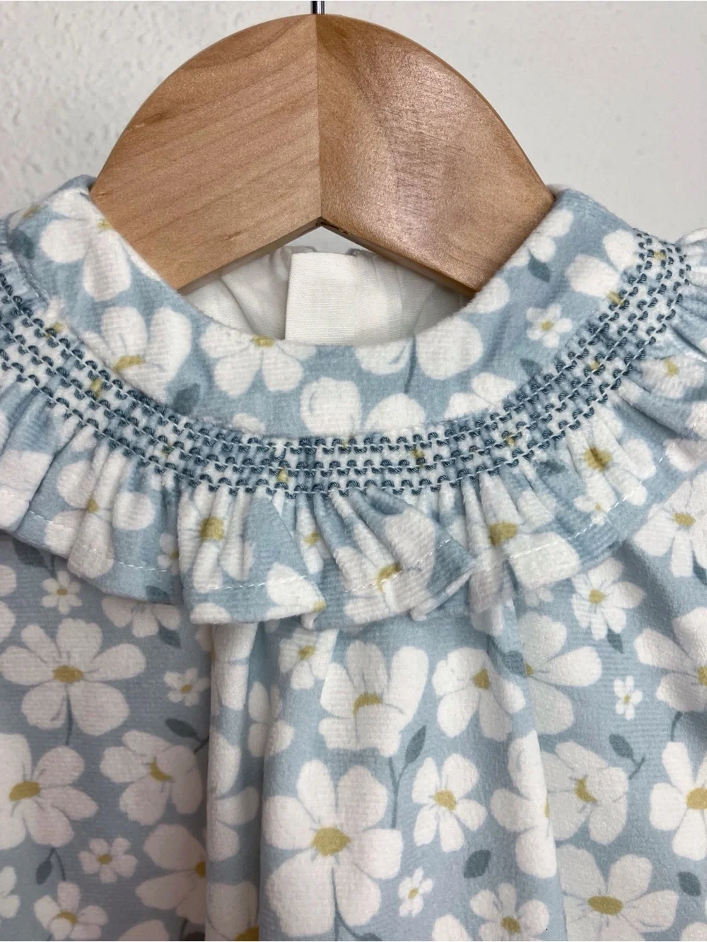 NWT Mayoral smocked dress blue white daisy floral infant girls 4-6 months
